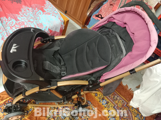 Baby Stroller,  Rocking Mood and Adjustable Handle Bar.